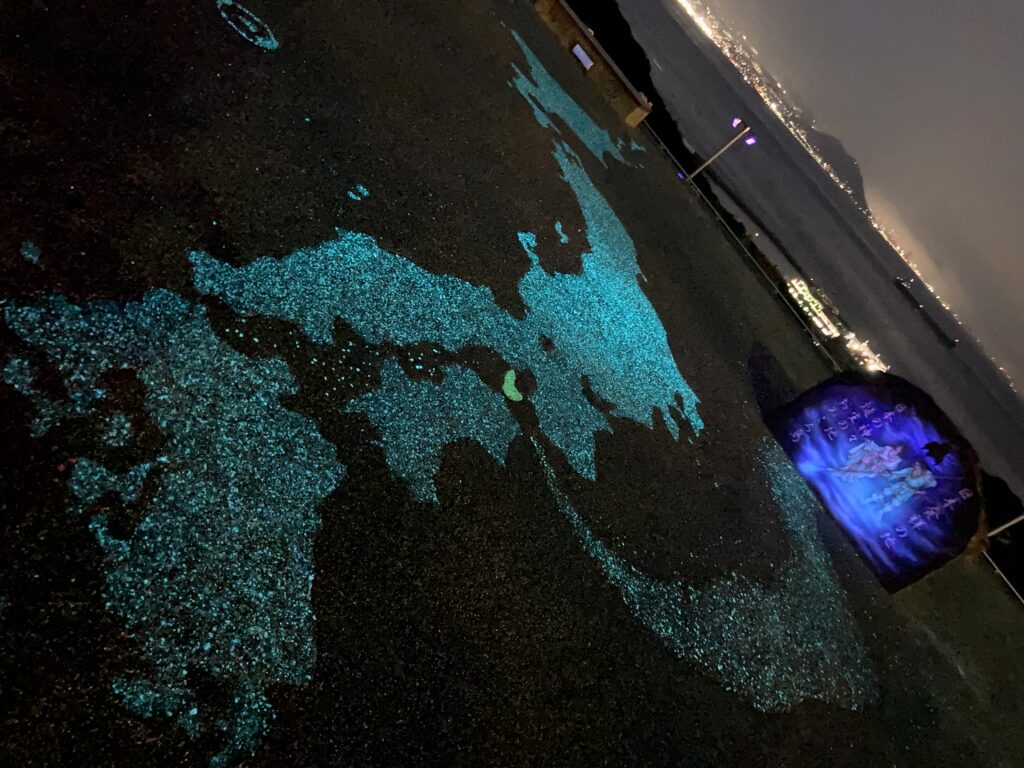 淡路島サービスエリア（上り）　高速の立ち寄りでキレイな夜景と日本神話を体験しました